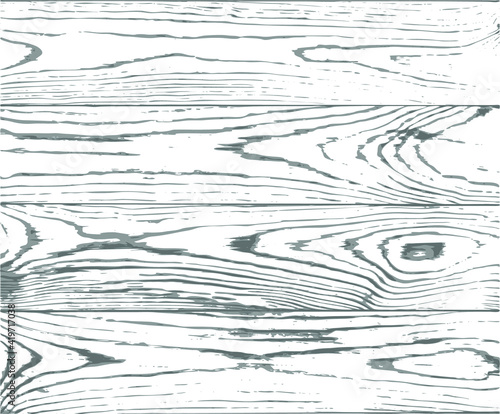 Vector grayscale wood panel texture for backgrounds or design. Rustic pine grain pattern wallpaper. Table top view. EPS10.