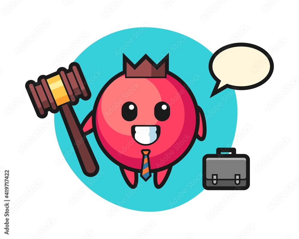 Fototapeta premium Illustration of cranberry mascot as a lawyer