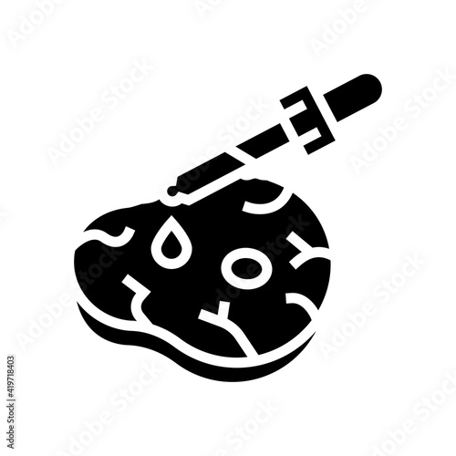 meat gmo genetic glyph icon vector. meat gmo genetic sign. isolated contour symbol black illustration