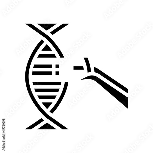 modification and construction genetic molecule glyph icon vector. modification and construction genetic molecule sign. isolated contour symbol black illustration