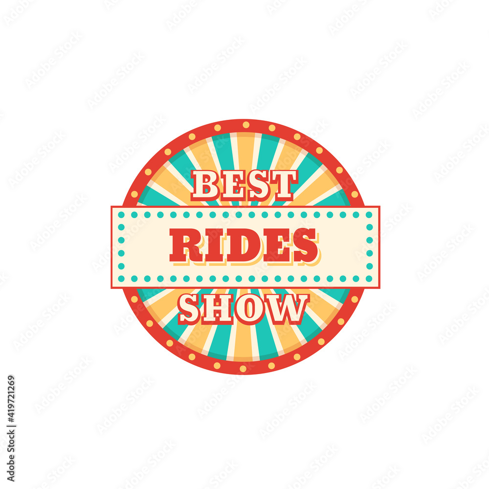 Billboard in theme park round signboard best rides show isolated ...