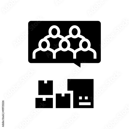 clients of logistics service glyph icon vector. clients of logistics service sign. isolated contour symbol black illustration