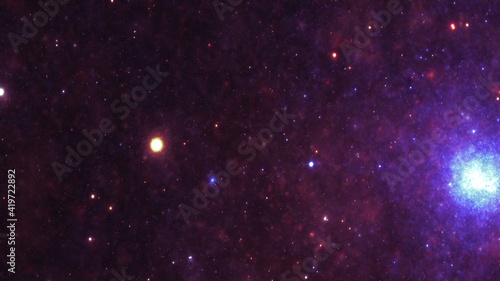 Stars in the night sky nebula and galaxy 3d illustration © alexskopje