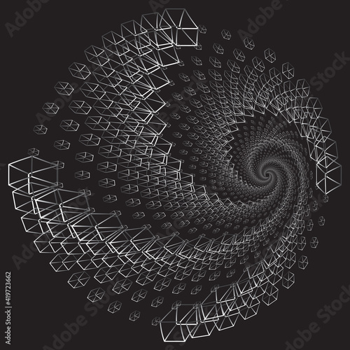 Dotted Halftone Vector Spiral Color Pattern or Texture