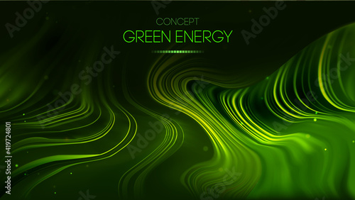 Green energy concept. Vector green technology background. Futuristic vector illustration.