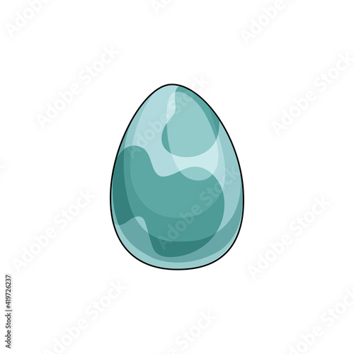 Spotted glossy dinosaur egg, cartoon bird or animal in eggshell isolated icon. Vector tyrannosaurus or lizard jurassic era monster. Dino egg, prehistoric unborn reptile . Easter holiday painted egg