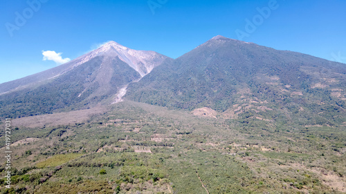 Fotografías de los volcanes de Fuego y de Acatenango