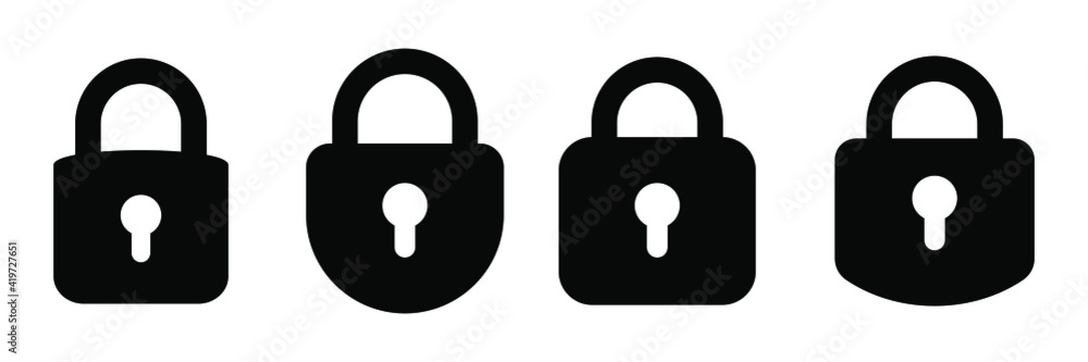 Lock vector icon, padlock icon, vector isolated symbol Lock vector icon, padlock icon, vector isolated symbol