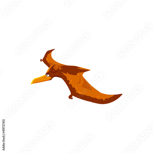 Pteranodon pterodactyl, extinct genus of pterosaurs isolated prehistoric flying bird. Vector ancient pterosaur dino bird, flying reptile of jurassic period. Pterodactylus cartoon dinosaur kids toy