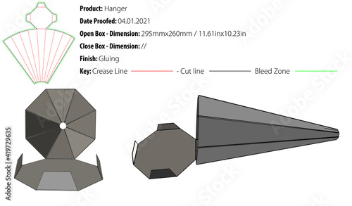 Gift box packaging design template gluing die cut - vector 