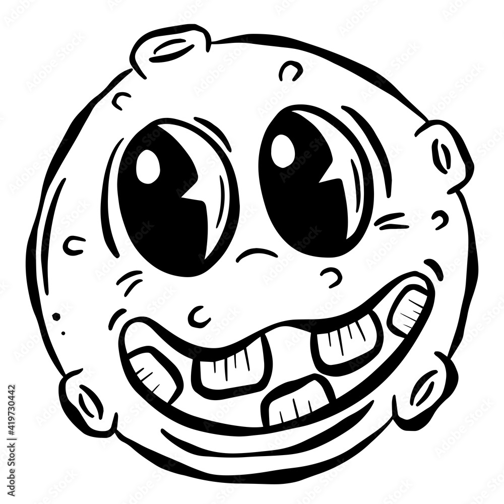 Cartoon Man in the Moon Lunar Character Very Funny Vector Illustration Cartoon Man in the Moon Lunar Character Very Funny Vector Illustration