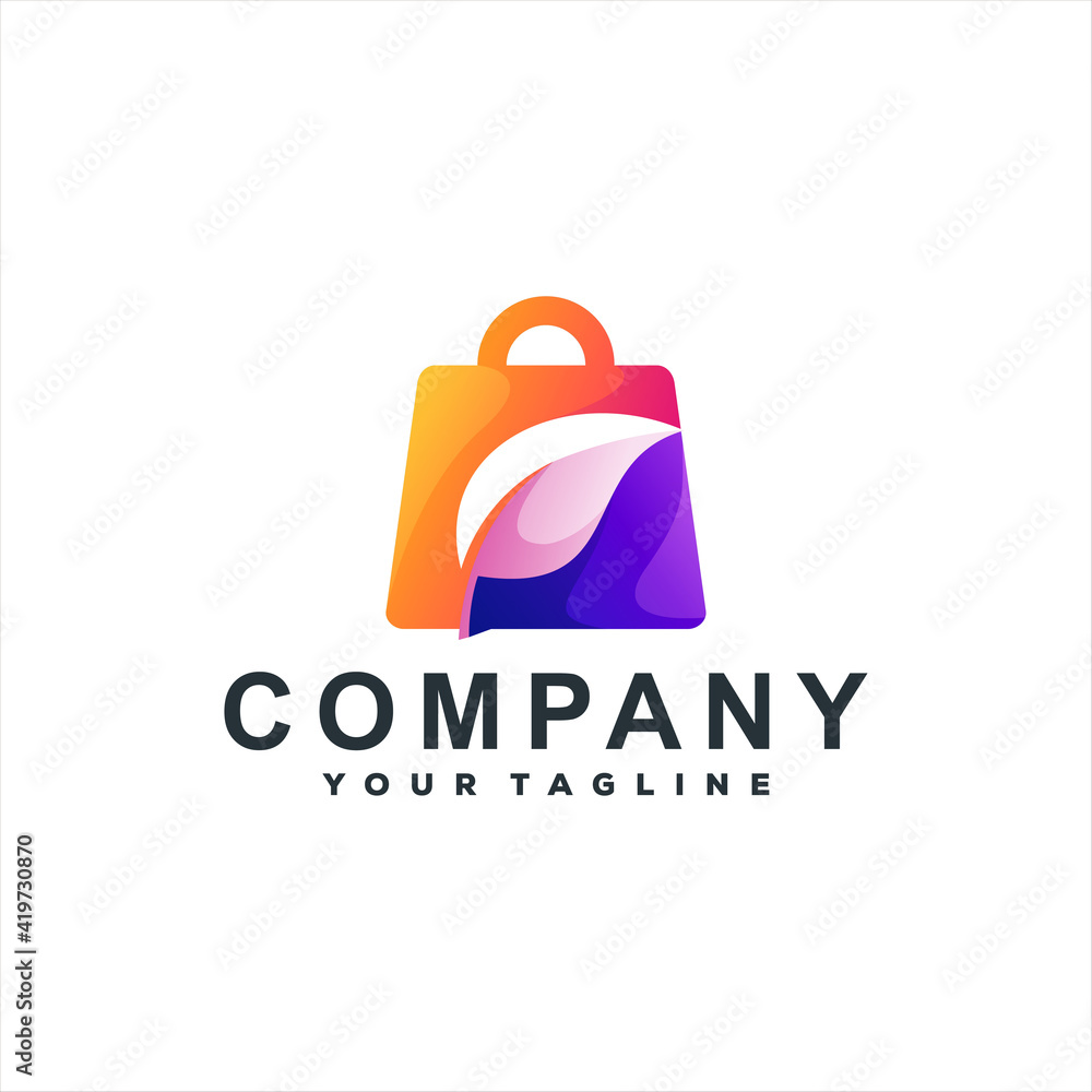 bag color gradient logo design