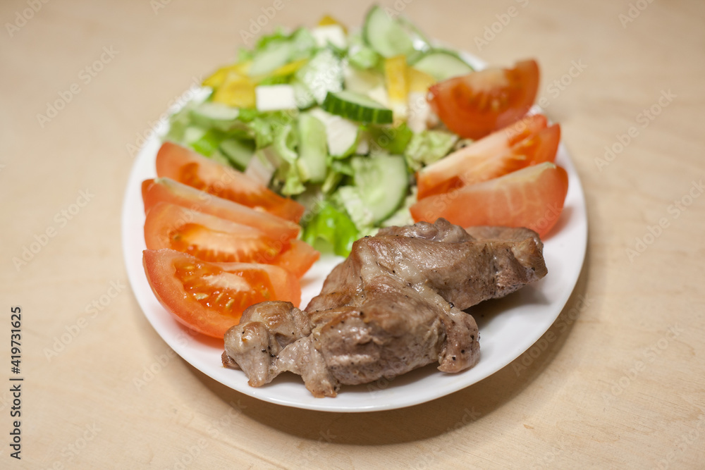Grilled meat with vegetables Grilled meat with vegetables