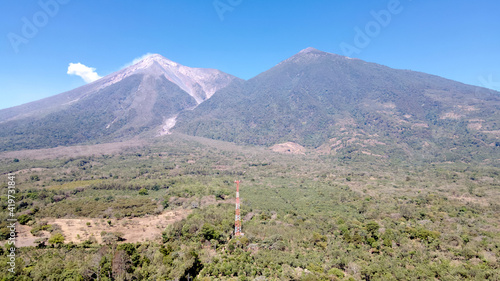 Fotografías de los volcanes de Fuego y de Acatenango