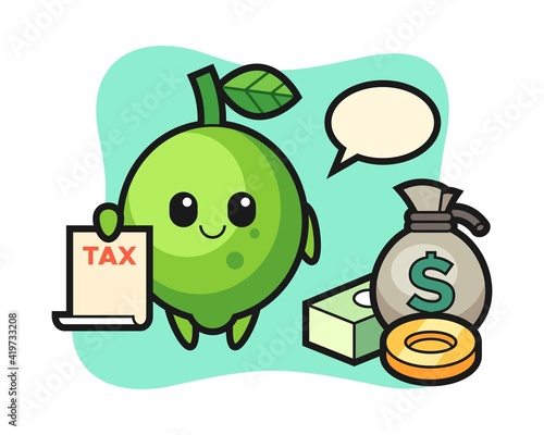 Character cartoon of lime as a accountant