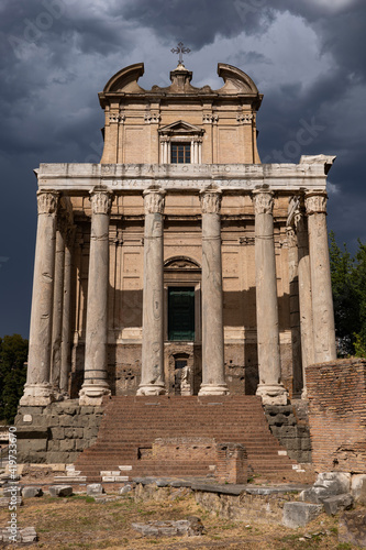 Rome, Italy, Roman Forum, Temple of Antoninus and Faustina and San Lorenzo in Miranda Church photo