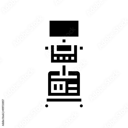 medical ultrasound scanner radiology glyph icon vector. medical ultrasound scanner radiology sign. isolated contour symbol black illustration