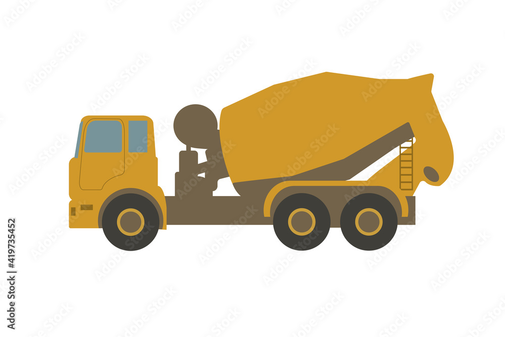 Trucks and construction equipment. Mixer conrete. Trucks and construction equipment. Mixer conrete.