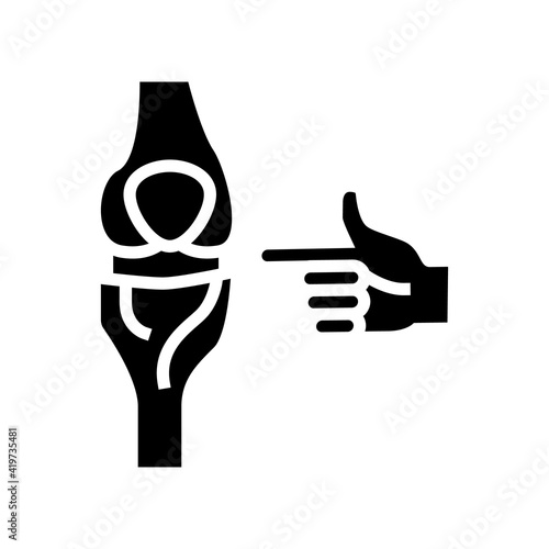 knee-joint radiology glyph icon vector. knee-joint radiology sign. isolated contour symbol black illustration