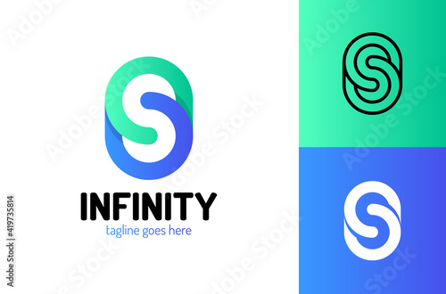 Infinity Letter S Logo Design Template. Vector logo design for business. S letter sign