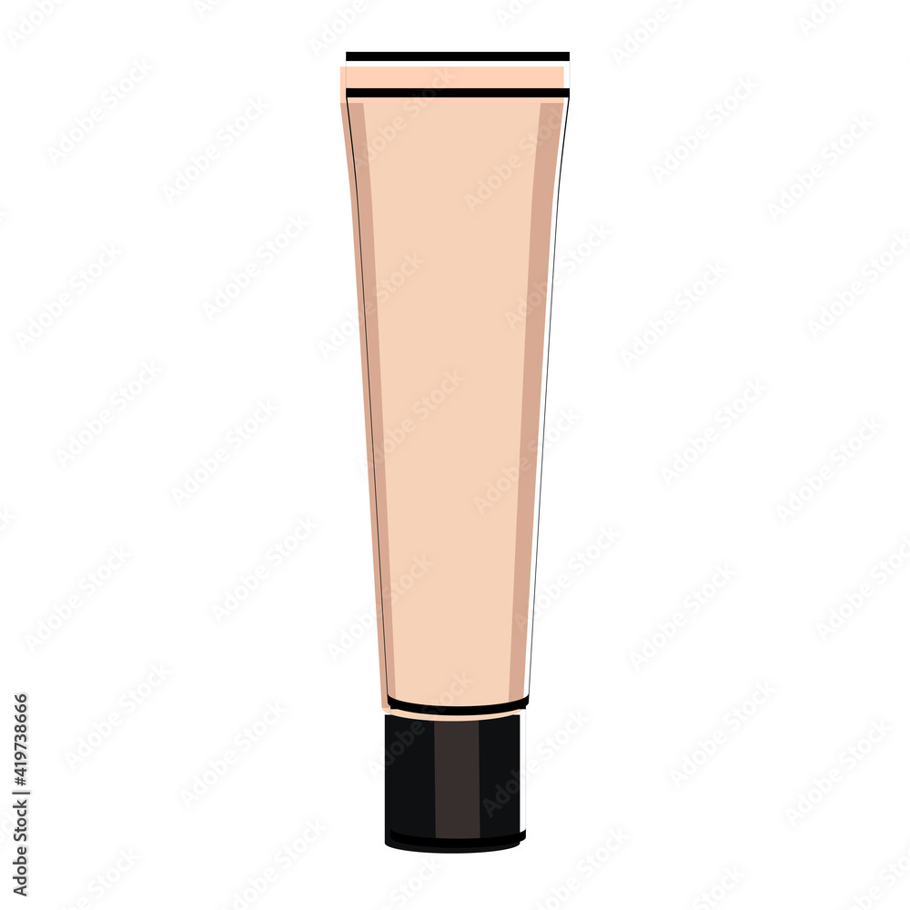 Silhouette of a bottle of foundation. Makeup accessory. Vector illustration. Silhouette of a bottle of foundation. Makeup accessory. Vector illustration.