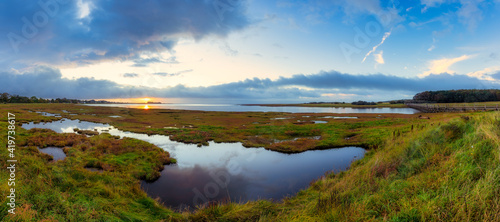 UK, Scotland, East Lothian, Aberlady Bay at sunset photo