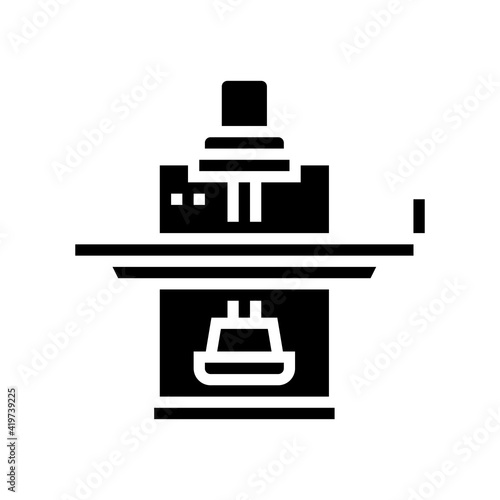 fluoroscope radiology glyph icon vector. fluoroscope radiology sign. isolated contour symbol black illustration