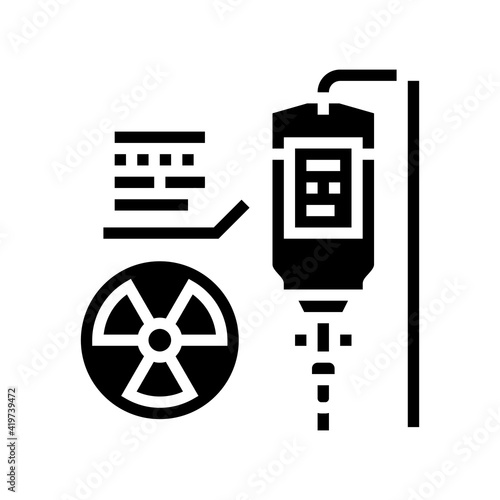 dropper radiology glyph icon vector. dropper radiology sign. isolated contour symbol black illustration
