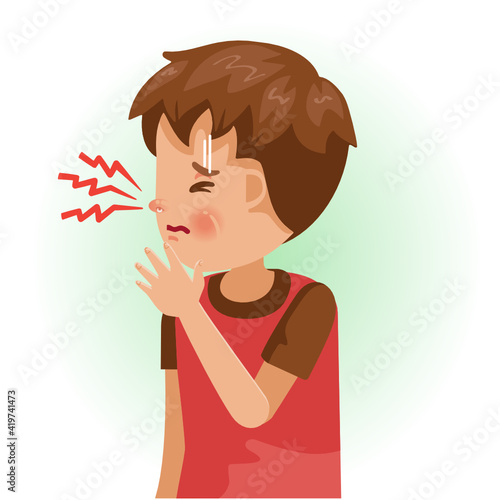 boy is sick stuffy nose and feeling bad