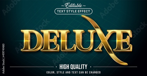 Editable text style effect - Gold Deluxe text style theme.