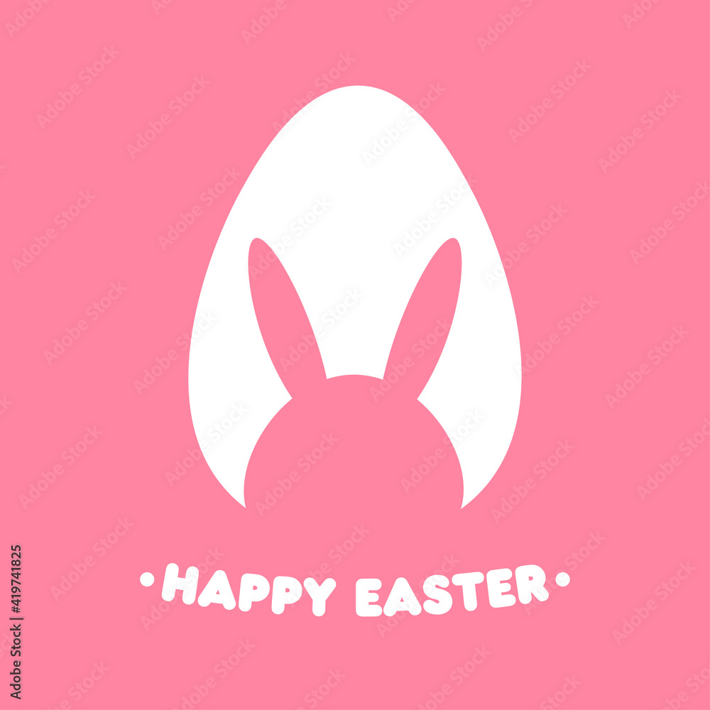 3Happy Easter Greeting card with egg and rabbit, Funny illustration vector on color background 3Happy Easter Greeting card with egg and rabbit, Funny illustration vector on color background