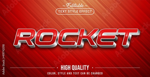 Editable text style effect - Red Rocket text style theme.