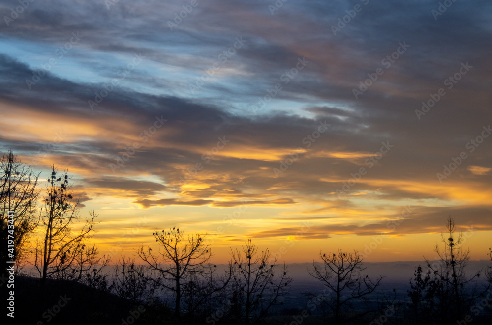Fototapeta premium Sunset view from a hill in Christchurch