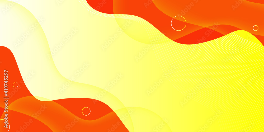 Simple wave orange yellow fluid abstract background