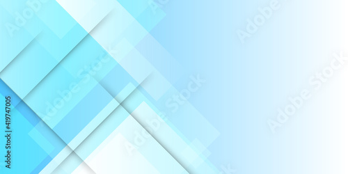 Abstract blue light and white square shade creative background. Vector illustration.