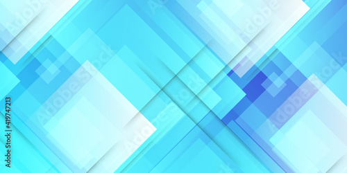 Abstract background vector illustration. Gradient blue with transparent geometric shapes. 