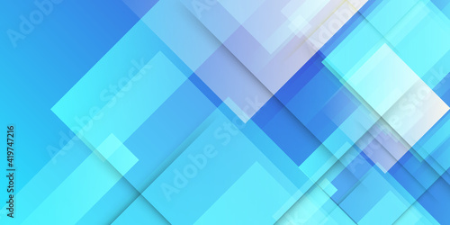 Blue background with abstract box rectangle geometric shapes modern element for banner, presentation design and flyer 