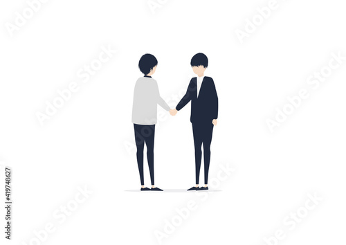 握手する2人の男性のイラスト素材