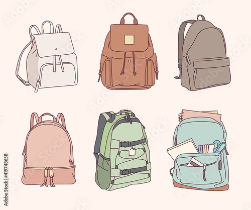 School bags in a casual style.