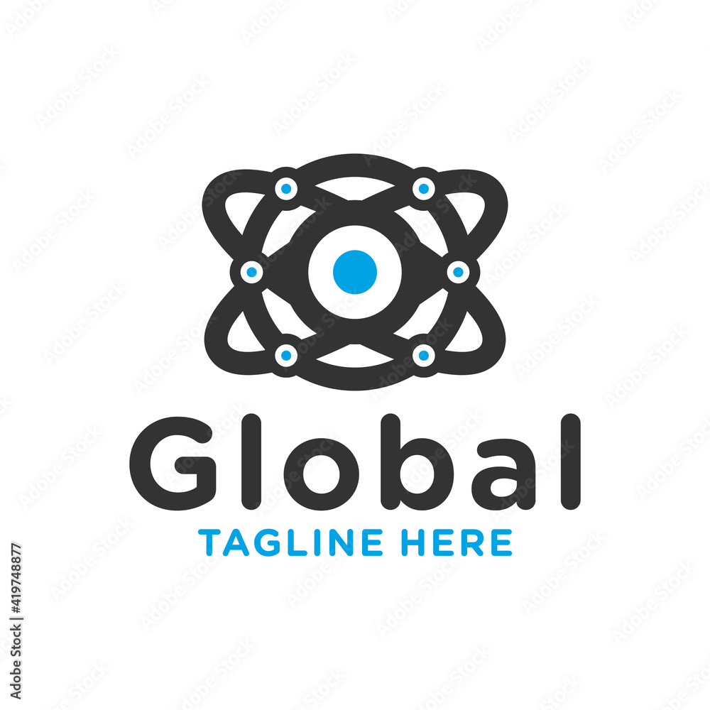 Obraz premium global circle technology modern logo