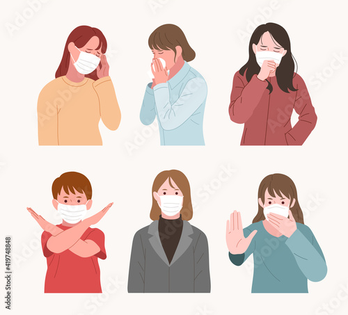A collection of characters wearing masks.