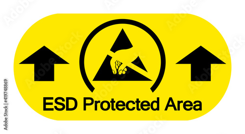 ESD Protective Area Symbol Sign, Vector Illustration, Isolated On White Background Label .EPS10