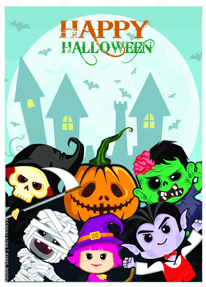 halloween mascot cartoon in vector halloween mascot cartoon in vector