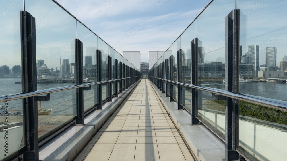 Modern glass walkway