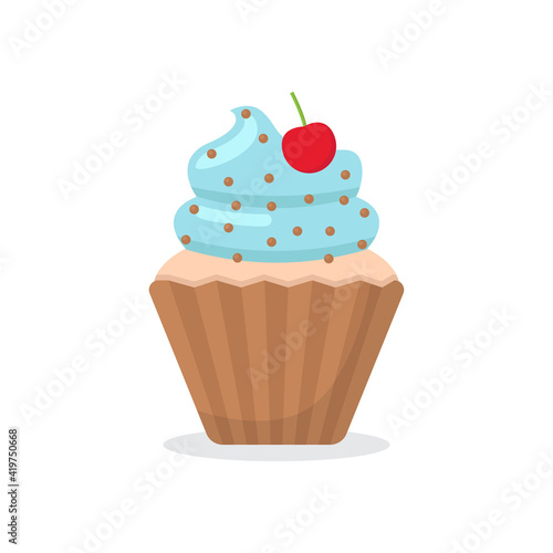 Delicious sweet cupcakes vector illustration