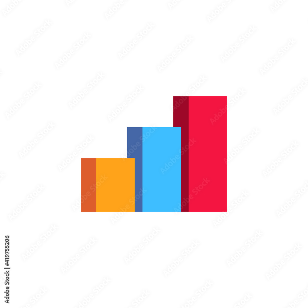 Growing graph icon. Growth chart. Grow diagram. Business concept simple flat pictogram on isolated background. Pixel art style vector illustration. Design for logo and app. Growing graph icon. Growth chart. Grow diagram. Business concept simple flat pictogram on isolated background. Pixel art style vector illustration. Design for logo and app.