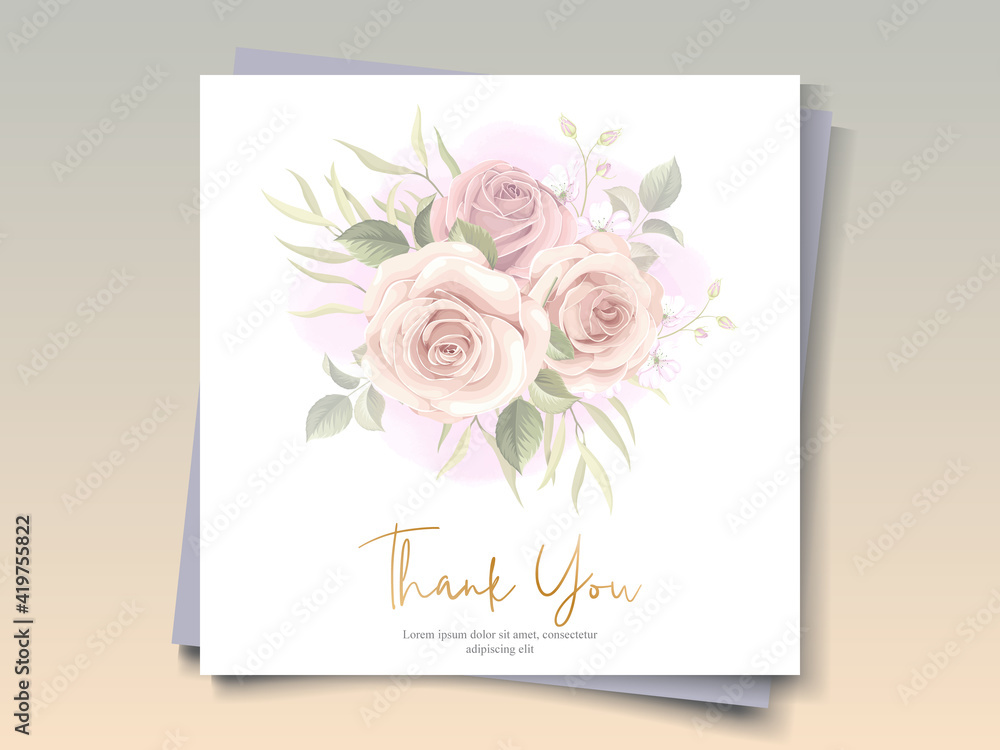 Thank you card design on a flower theme Thank you card design on a flower theme