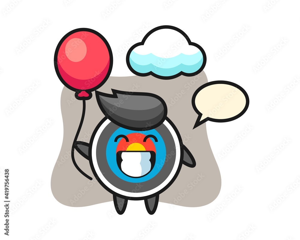 Target archery mascot illustration is playing balloon Target archery mascot illustration is playing balloon