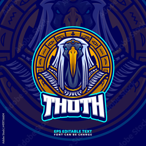 Thoth Egyptian God mascot Logo template