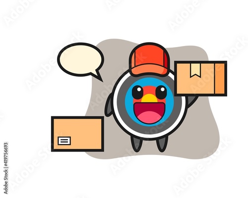 Mascot illustration of target archery as a courier